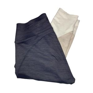 Outdoor Voices 7/8 Zoom Leggings Color Block Gray Tan White Size M  Mid-Rise